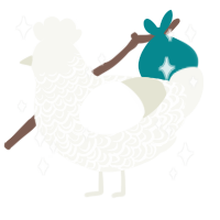 A white chicken with a double-lace pattern