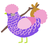 (unnamed), a blurple and pink chicken with a lace pattern