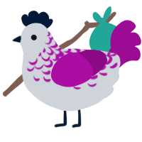 (unnamed), a mist and plum chicken with a half-lace pattern