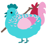 (unnamed), a aqua and pink chicken with a half-lace pattern