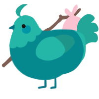 A teal and turquoise chicken with a head pattern