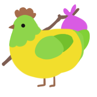 Parakeet jr, a yellow and grass chicken with a head pattern