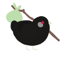 Charcoal, a sable chicken with a lace pattern