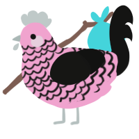 (unnamed), a pink and black chicken with a lace pattern