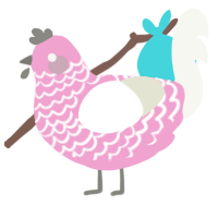 (unnamed), a pink and white chicken with a lace pattern