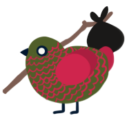 Lilac, a olive and crimson chicken with a lace pattern
