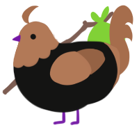 (unnamed), a black and brown chicken with a head pattern