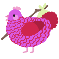 (unnamed), a orchid and crimson chicken with a lace pattern