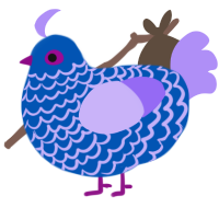 33600 Ocean Spritz, a ultramarine and lilac chicken with a lace pattern