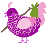 A plum and pink chicken with a lace pattern