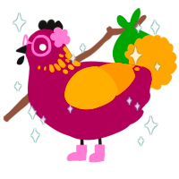 Rina, a wine and orange chicken with a neck-speckle pattern