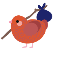 Blood Orange, a vermilion and red chicken with a lace pattern