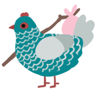 (unnamed), a teal and silver chicken with a lace pattern