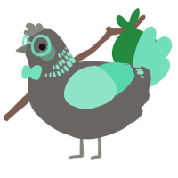 FREAK, a grey and mint chicken with a neck-band pattern