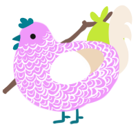 Candyfloss, a lavender and cream chicken with a double-lace pattern