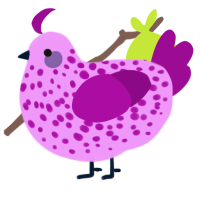 (unnamed), a lavender and plum chicken with a speckle pattern