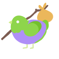gneep gnorp, a lilac and grass chicken with a head pattern