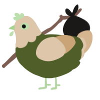 (unnamed), a olive and beige chicken with a head pattern