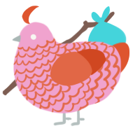 (unnamed), a pink and vermilion chicken with a lace pattern