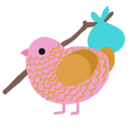 (unnamed), a pink and orange chicken with a lace pattern