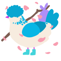 Gumball, a cream and cerulean chicken with a neck-speckle pattern