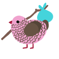 Strawberry mocha, a pink and bark chicken with a lace pattern