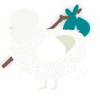 white 1mod, a white chicken with a double-lace pattern