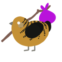 金, a gold and black chicken with a half-bar pattern