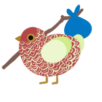 MariMari, a red and apple chicken with a double-lace pattern