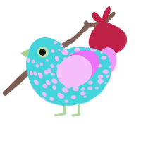 East Eggwood, a aqua and lavender chicken with a speckle pattern