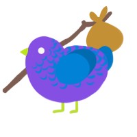 Alien, a blurple and sapphire chicken with a half-lace pattern