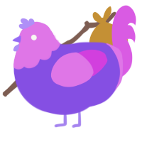 (unnamed), a blurple and orchid chicken with a head pattern