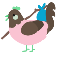 FreezeDried Icecream, a rose and bark chicken with a head pattern