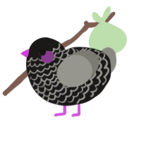 zw, a sable and ash chicken with a lace pattern