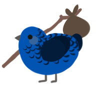 WHY IS IT CUTE, a ultramarine and tumblr chicken with a half-lace pattern