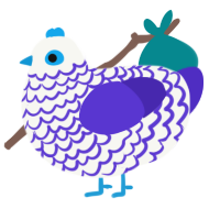 (unnamed), a white and indigo chicken with a lace pattern
