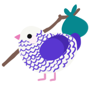 (unnamed), a white and indigo chicken with a lace pattern