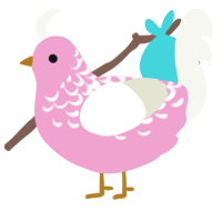 Salmon, a pink and white chicken with a half-lace pattern