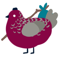 Cherry, a maroon and ash chicken with a half-lace pattern