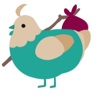 (unnamed), a turquoise and beige chicken with a head pattern