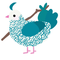Seasinger, a white and sea chicken with a double-lace pattern