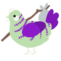 (unnamed), a gluppy and violet chicken with a half-bar pattern