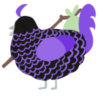 (unnamed), a sable and blurple chicken with a lace pattern