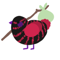 (unnamed), a sable and crimson chicken with a bar pattern