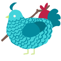 Blue Bean, a aqua and sea chicken with a lace pattern