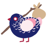 (unnamed), a navy and rose chicken with a half-lace pattern