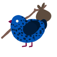 Drain Cleaner, a ultramarine and tumblr chicken with a speckle pattern