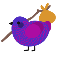 (unnamed), a indigo and plum chicken with a lace pattern