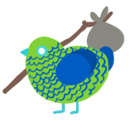 (unnamed), a grass and ultramarine chicken with a lace pattern