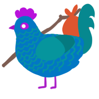 Blue Neon Gushers, a sapphire and teal chicken with a lace pattern